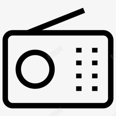 圆形UI收音机旧收音机收音机天线图标图标