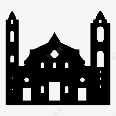 着名地标建筑哈瓦那大教堂宗教人民图标图标