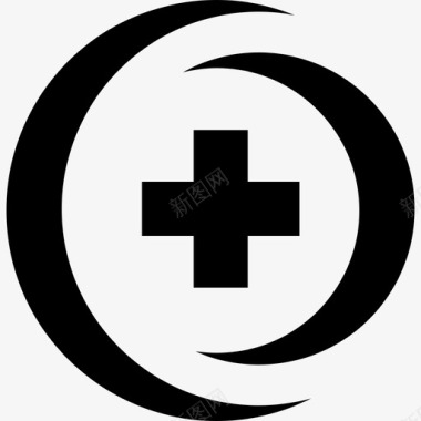 医院十字形3d圆圈医学图标图标
