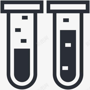 试管样品管培养管实验室玻璃器皿图标图标