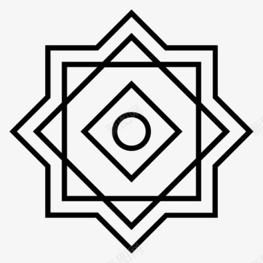 对称的阿拉伯式的装饰性的图标图标