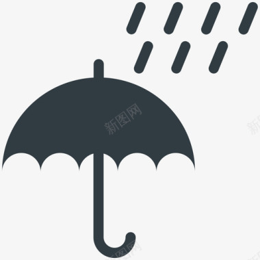 防雨防雨天气凉爽标图标图标