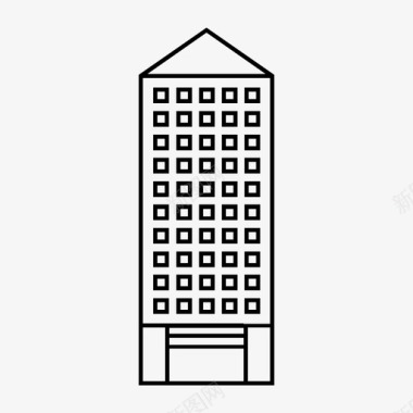 城市建筑摩天大楼天际线图标图标