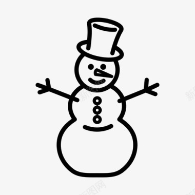 小清新冬天雪人雪人冬天创意图标图标