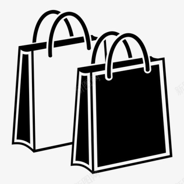城市生活购物袋物品商业图标图标