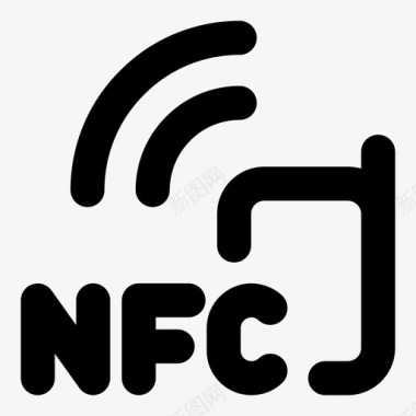 NFC互联系统nfc网络服务器粗体轮廓图标图标