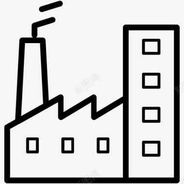 线描边线商人工厂会议图标图标