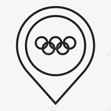 五环奥运会各国参赛体育图标图标