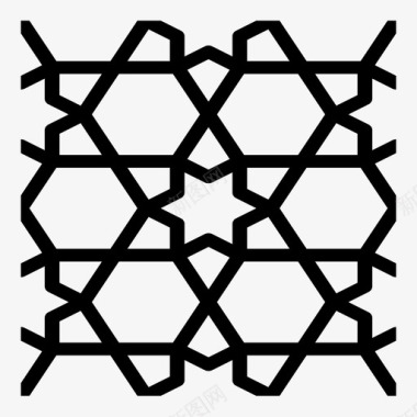 星马赛克瓷砖线图标图标