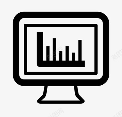 ppt统计图条形图屏幕演示文稿图标图标