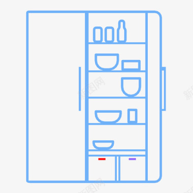 大树遮蔽冰箱插针储藏室图标图标
