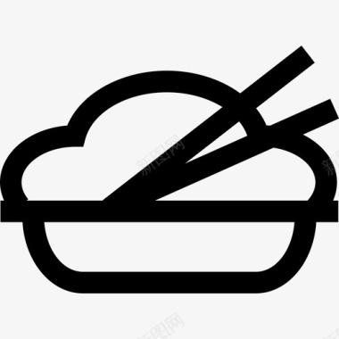 筷子东方菜盘图标图标