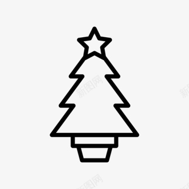 圣诞树室内树星星图标图标