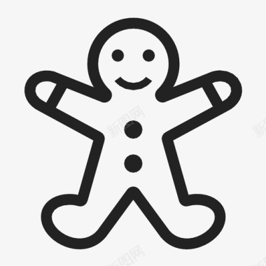 圣诞节图标姜饼人圣诞节圣诞饼干图标图标
