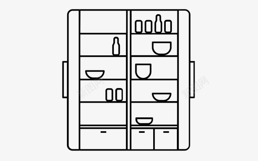 冰箱冷藏双门图标图标