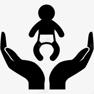不安全婴儿安全摇篮新生儿图标图标