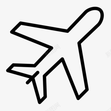 飞机简单飞机旅行图标图标