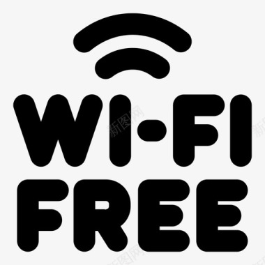 wifi免费网络服务器粗体轮廓图标图标