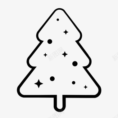 圣诞装饰圣诞树星星松树图标图标