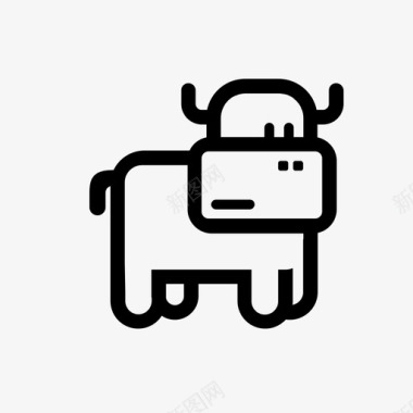 公牛牛动物艺术品图标图标