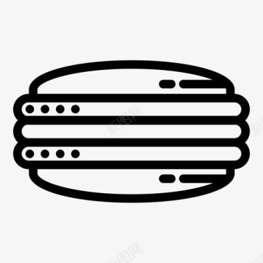 法式麦卡伦面包房精致图标图标