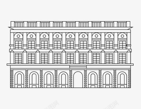 欧美建筑背景欧洲建筑保护地标图标图标