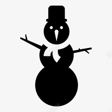 小清新冬天雪人雪人圣诞节创造图标图标