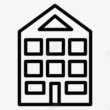 房子简图房子公寓建筑图标图标