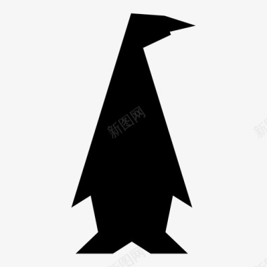 企鹅不会飞折纸图标图标
