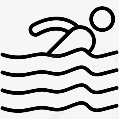 游泳运动员游泳比赛存储图标图标
