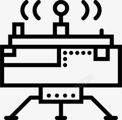 登陆器登月舱火箭舱宇航员到达图标高清图片