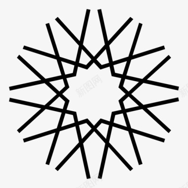 几何抽象元素阿拉伯花纹对称装饰图标图标