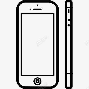 iphone5从正面和侧面看工具和用具流行的手机图标图标