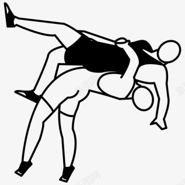 摔跤战斗运动图标图标