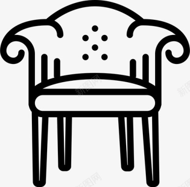 维多利亚椅舒适典雅图标图标