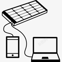 太阳能充电桩使用太阳能电池板工具和器具能源图标为移动和笔记本电脑充电高清图片