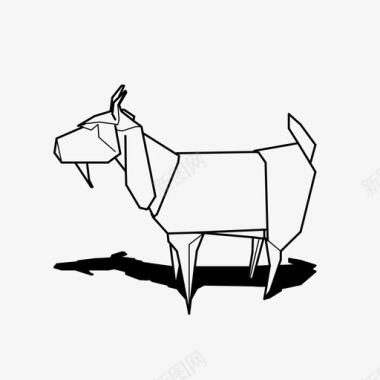折纸山羊动物艺术图标图标