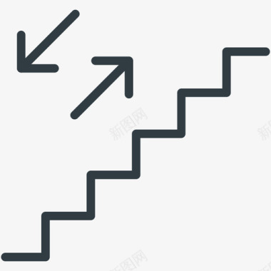 楼梯行进线图标图标