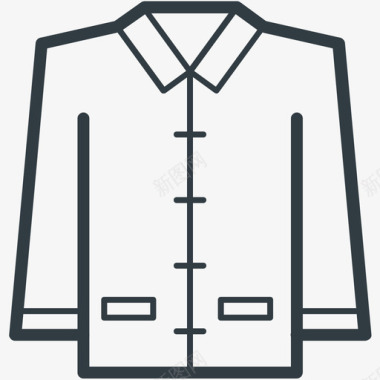 男士服装时尚和服装线图标图标