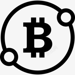 点号比特币符号在一个圆圈中用两个点连接符号接口图标高清图片