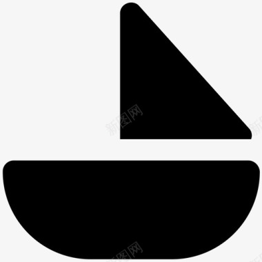 游艇夏季大胆的固体图标图标