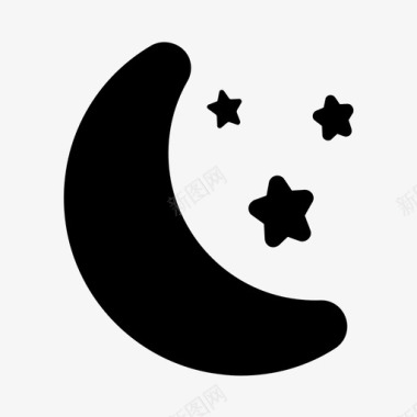 放飞梦想月亮和星星睡觉天空图标图标