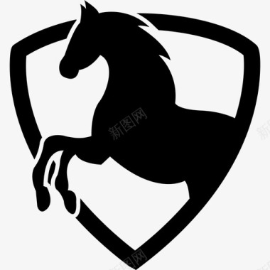 盾牌黑马部分盾牌轮廓动物马2图标图标