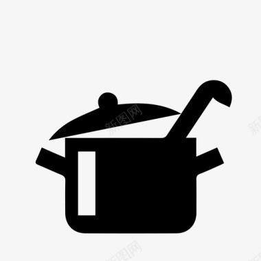 锅和瓢服务厨房图标图标