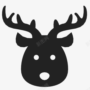 圣诞之夜鹿动物圣诞图标图标