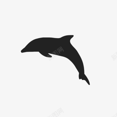 海豚游泳形状图标图标
