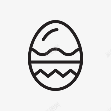 鸡蛋波浪图案黑色复活节彩蛋图标图标