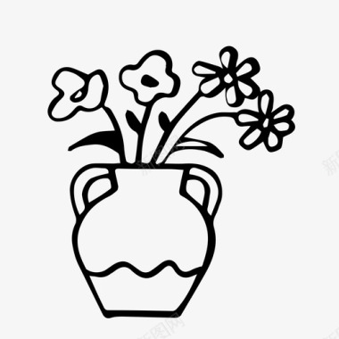 花花瓶精致的花好的花图标图标