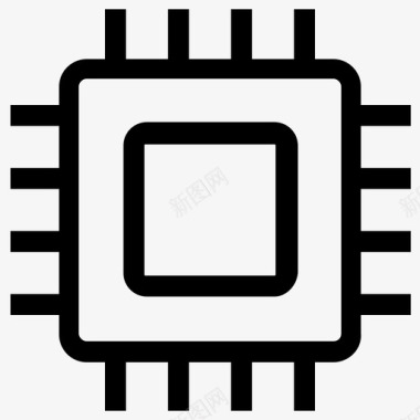 计算机处理器芯片amd微处理器图标图标