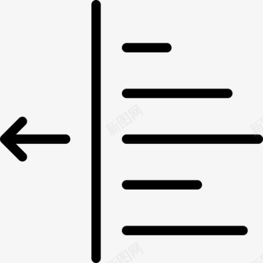 减少缩进边缘线条图标图标